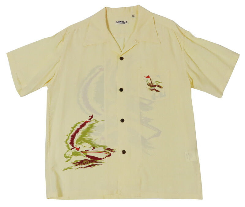 サンサーフ SUN SURF เสื้ออะโลฮาแขนสั้นผ้าเรยอนฮาบุตาเอะ “WATER SKIING” SS39630 【คอลเลกชันฤดูใบไม้ผลิ/ฤดูร้อน 2026】