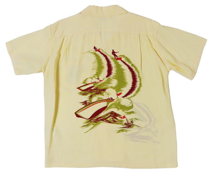 サンサーフ SUN SURF เสื้ออะโลฮาแขนสั้นผ้าเรยอนฮาบุตาเอะ “WATER SKIING” SS39630 【คอลเลกชันฤดูใบไม้ผลิ/ฤดูร้อน 2026】