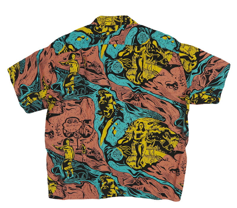 サンサーフ SUN SURF スペシャルエディション 半袖 レーヨン羽二重 アロハシャツ “GAUGUIN WOODCUT MYSTIC” KAMEHAMEHA ゴージャン ウッドカット SS39673 【2026年春夏新作】