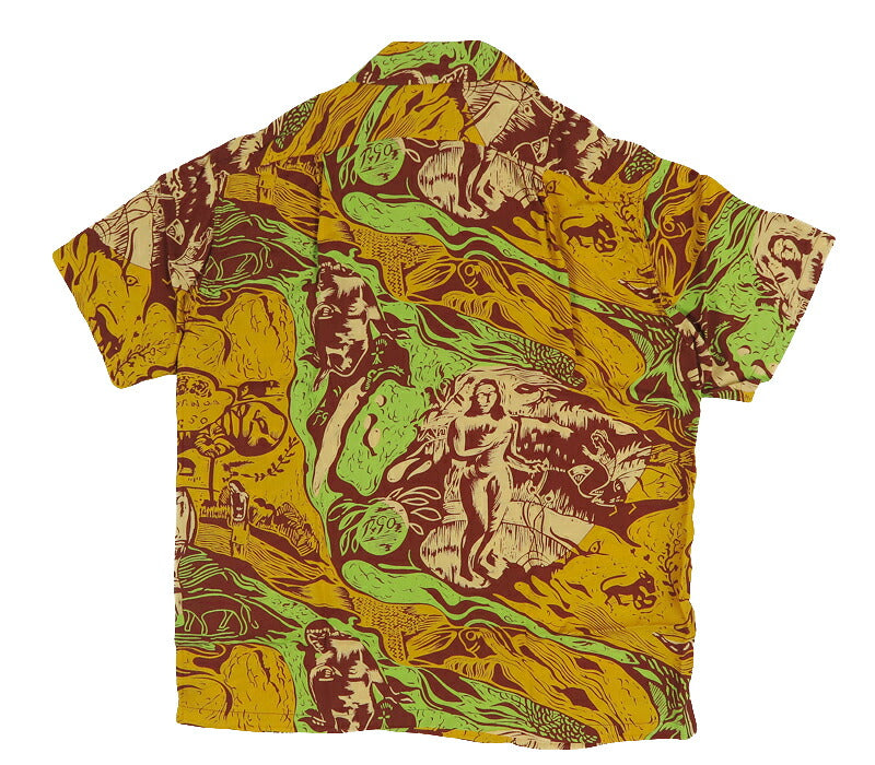サンサーフ SUN SURF スペシャルエディション 半袖 レーヨン羽二重 アロハシャツ “GAUGUIN WOODCUT MYSTIC” KAMEHAMEHA ゴージャン ウッドカット SS39673 【2026年春夏新作】