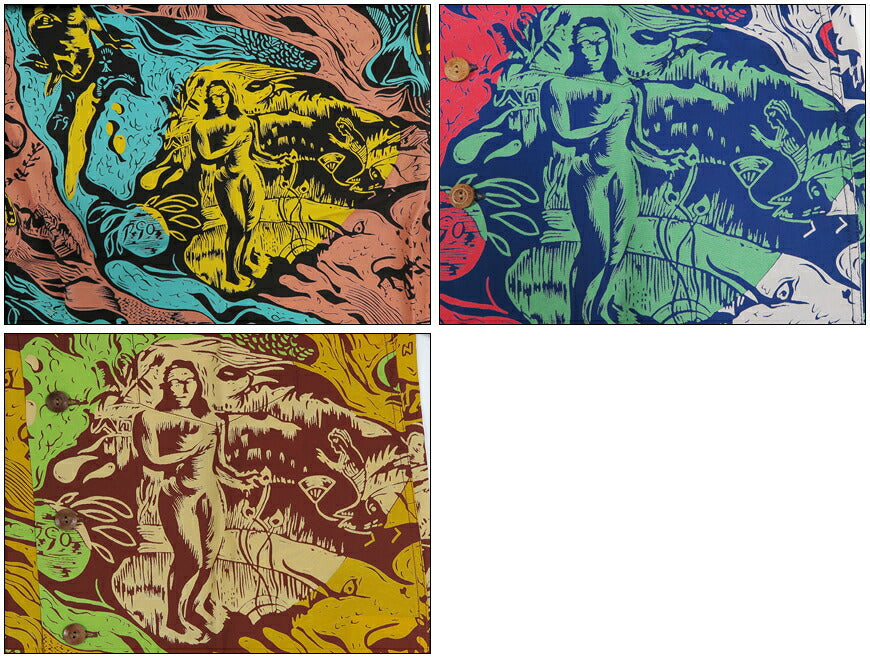 サンサーフ SUN SURF スペシャルエディション 半袖 レーヨン羽二重 アロハシャツ “GAUGUIN WOODCUT MYSTIC” KAMEHAMEHA ゴージャン ウッドカット SS39673 【2026年春夏新作】