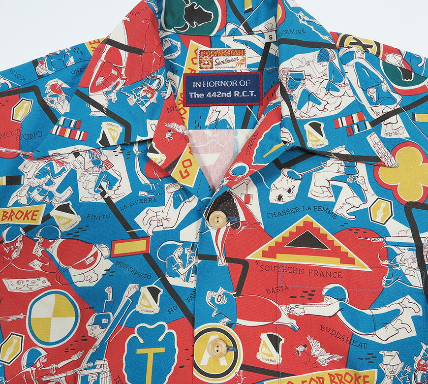 サンサーフ SUN SURF スペシャルエディション 半袖 コットン アロハシャツ “442nd” POLYNESIAN SPORTSWEAR SS39676 【2026年春夏新作】