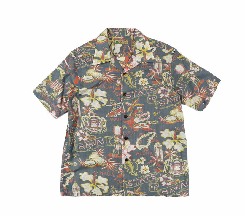 サンサーフ SUN SURF 半袖 コットンリネン スラブヤーン ハワイアンシャツ 「STATE OF HAWAII」 アロハシャツ SS39693 【2026年春夏新作】