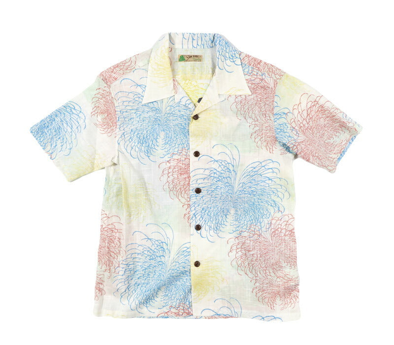 Sun Surf SUN SURF Camisa hawaiana de manga corta de algodón y lino con hilo slub "CHRYSANTHEMUM" Camisa aloha SS39694 【Nueva colección primavera-verano 2026】