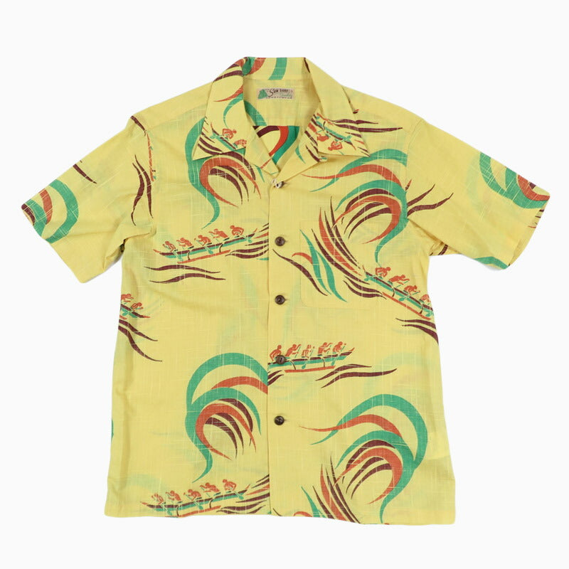 サンサーフ SUN SURF Kurzarm Baumwoll-Leinen Slubgarn Hawaiianisches Hemd „HAWAIIAN PADDLE“ Aloha-Hemd SS39695 【2026年春夏新作】