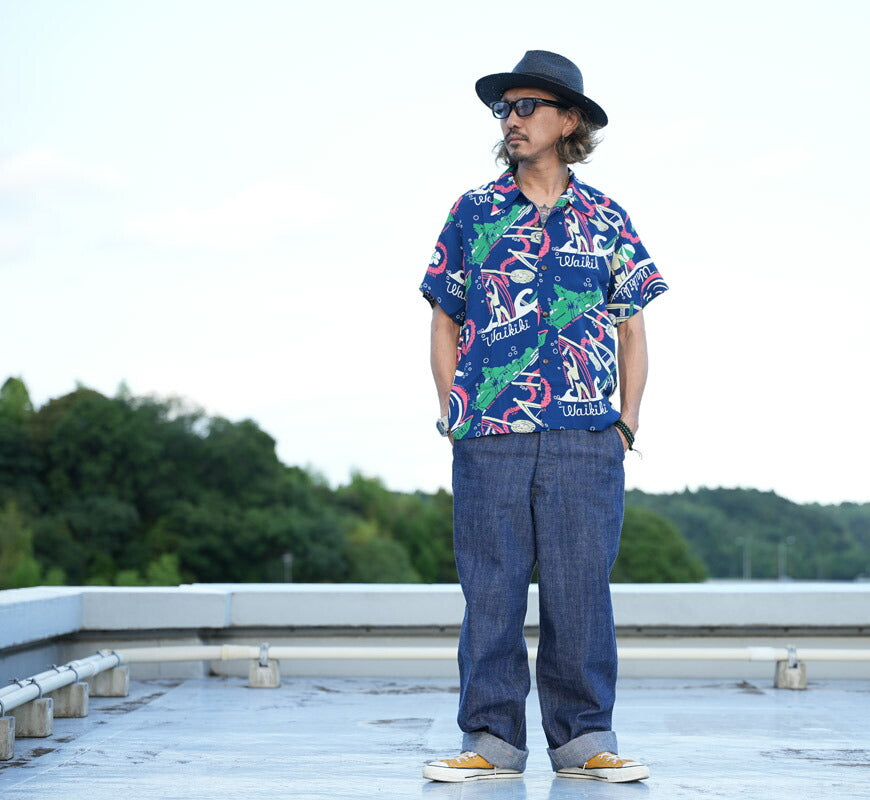サンサーフ SUN SURF スペシャルエディション 半袖 レーヨンフジエット KEONI OF HAWAII “WAIKIKI SAND” by JOHN MEIGS  SS39741 【2026年春夏新作】