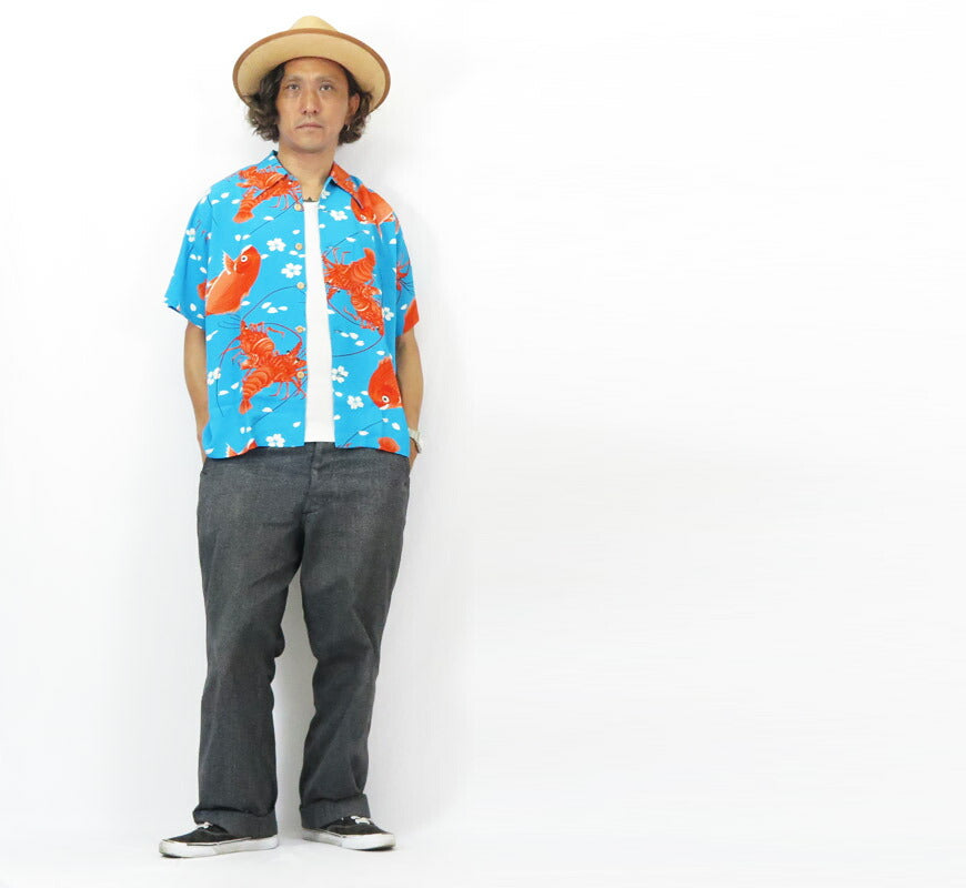 サンサーフ SUN SURF Kurzarm Rayon-Krepp Hawaiianisches Hemd „SYMBOL OF GOOD LUCK“ SURFRIDERS SPORTSWEAR Sonderedition SPECIAL EDITION Aloha-Hemd SS39483