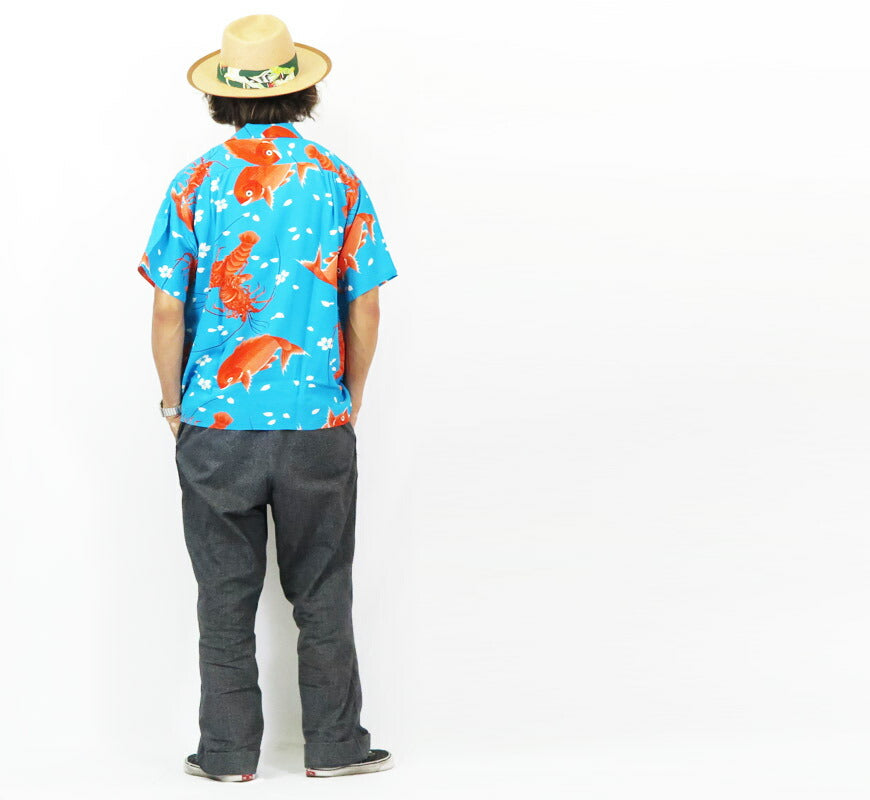 サンサーフ SUN SURF Kurzarm Rayon-Krepp Hawaiianisches Hemd „SYMBOL OF GOOD LUCK“ SURFRIDERS SPORTSWEAR Sonderedition SPECIAL EDITION Aloha-Hemd SS39483