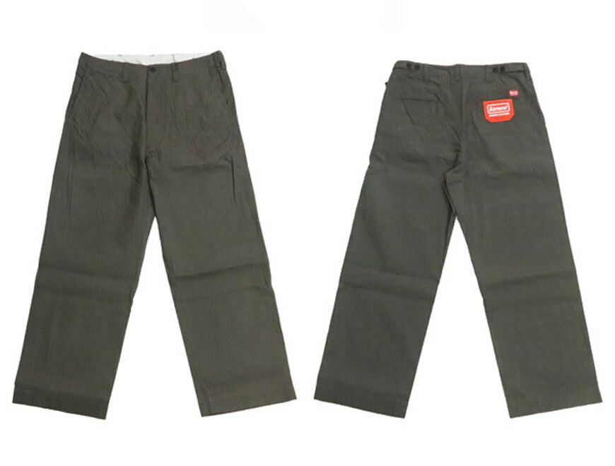 サムライジーンズ SAMURAI JEANS ジーンズ13oz へリンボーン ワイドトラウザーズ SWC600C-HBII  オリーブ