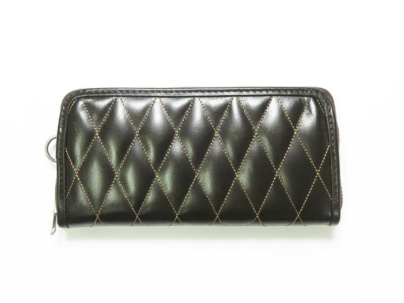 トイズマッコイ TOYS McCOY Pferdeleder Stepp-Langbörse Rundum-Reißverschluss 馬革 LEATHER QUILTED LONG WALLET TMA2506