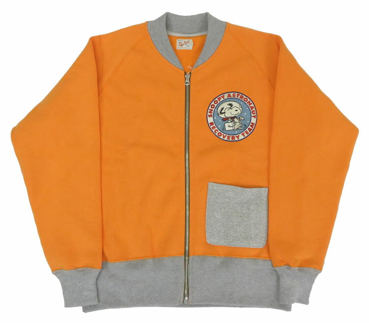 トイズマッコイ TOYS McCOY 長袖 スウェット ジップアップ ヘビーウェイト C-2 SNOOPY スヌーピー "ASTRONAUT RECOVERY TEAM" TMC2457