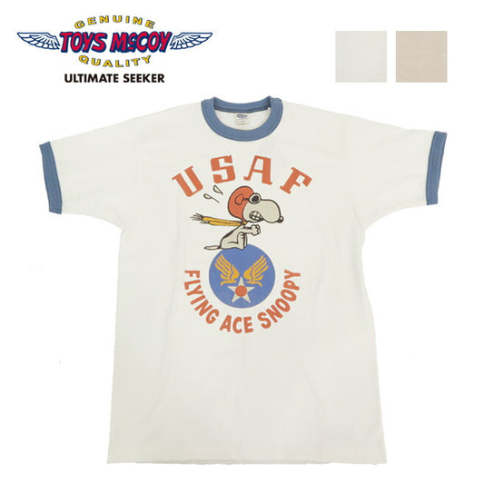 토이즈 맥코이 TOYSMcCOY 반소매 티셔츠 SNOOPY 스누피 링거 TEE USAF FLYING ACE TMC2519【2025 봄/여름 신작】
