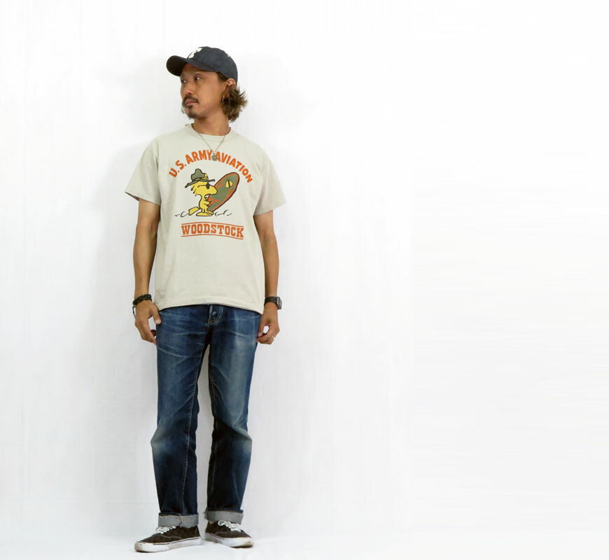 トイズマッコイ TOYSMcCOY  半袖 Tシャツ SNOOPY TEE WOODSTOCK " U.S.ARMY AVIATION " TMC2523