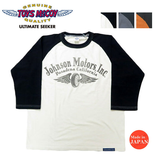 トイズマッコイ TOYS McCOY 3/4-Arm Raglan T-Shirt CROPPED RAGLAN TEE „JOHNSON MOTORS“ TMC2532【Frühjahr/Sommer 2025 Neuheit】