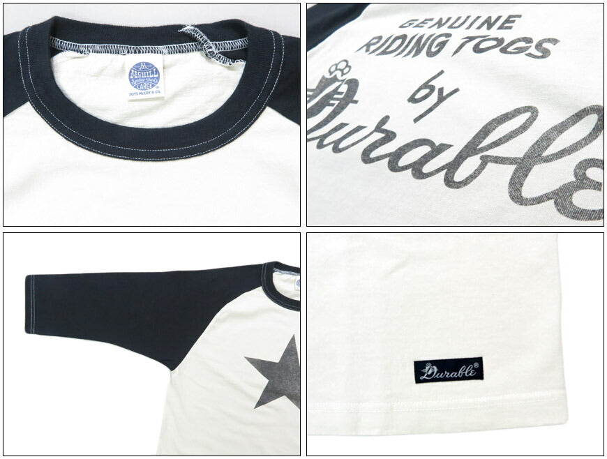 トイズマッコイ TOYS McCOY 6分袖 ラグランスリーブ Tシャツ CROPPED RAGLAN TEE "DURABLE ONE STAR "  TMC2534