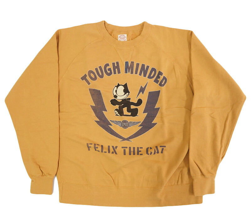 トイズマッコイ TOYS McCOY Langarm bedrucktes Garment-Dye Rundhals-Sweatshirt FELIX THE CAT „TOUGH MINDED“ TMC2548