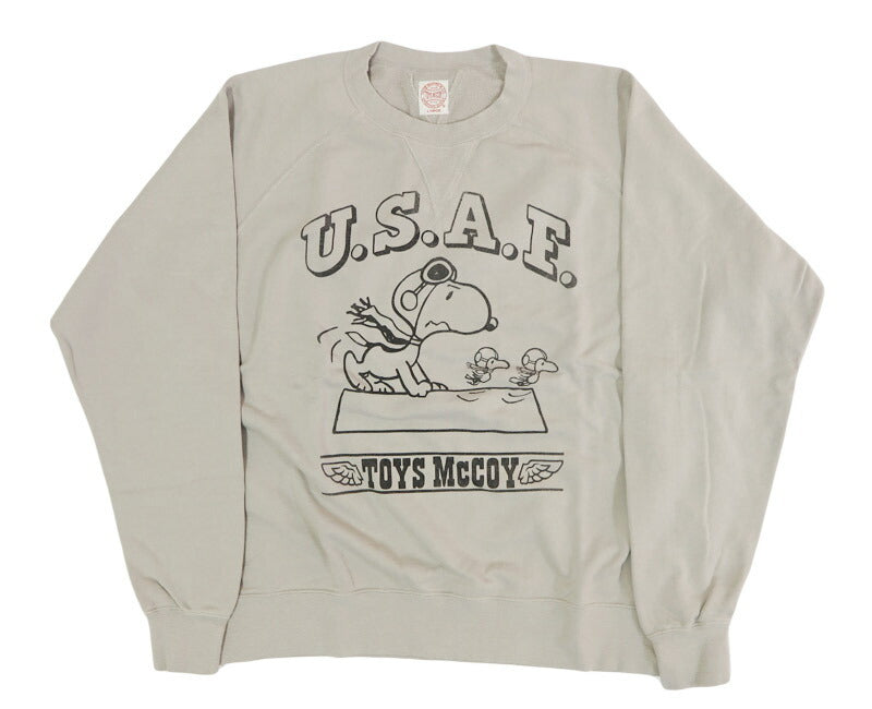 トイズマッコイ TOYS McCOY 長袖 プリント ガーメントダイ クルーネック スウェット SNOOPY スヌーピー "U.S.A.F. FLYING ACE" TMC2550