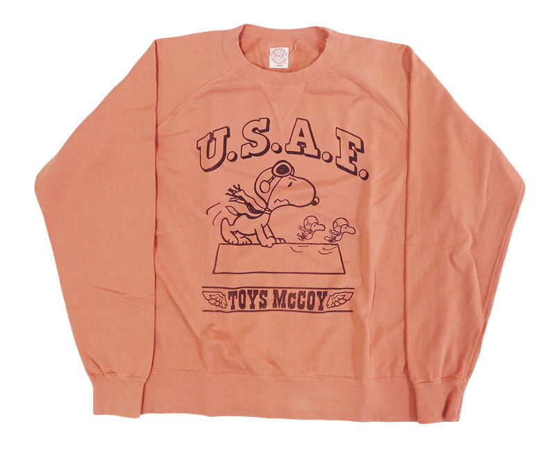 トイズマッコイ TOYS McCOY 長袖 プリント ガーメントダイ クルーネック スウェット SNOOPY スヌーピー "U.S.A.F. FLYING ACE" TMC2550