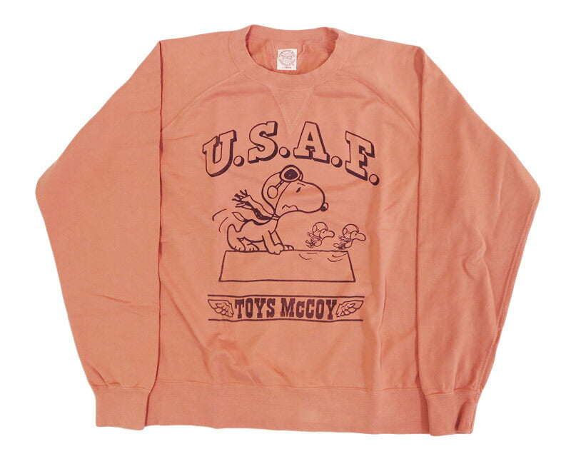 トイズマッコイ TOYS McCOY 長袖 プリント ガーメントダイ クルーネック スウェット SNOOPY スヌーピー "U.S.A.F. FLYING ACE" TMC2550