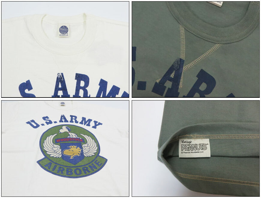 トイズマッコイ  TOYS McCOY スヌーピーT SNOOPY TEE “U.S. ARMY AIRBORNE SUBDUED”