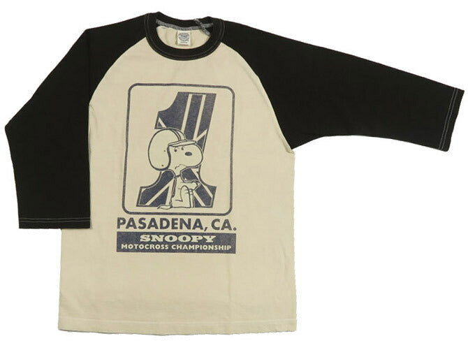 T-shirt à manches raglan 5/8 TOYSMcCOY PEANUTS CROPPED RAGLAN TEE SNOOPY "MOTOCROSS CHAMPIONSHIP" TMC2631【Nouvelle collection printemps-été 2026】