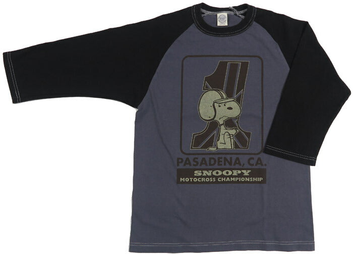 トイズマッコイTOYSMcCOYラグランスリーブ5分袖TシャツPEANUTSCROPPEDRAGLANTEESNOOPY