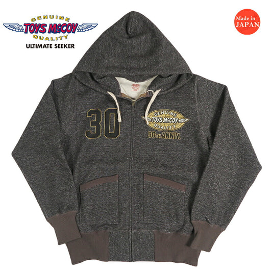 トイズマッコイ TOYS McCOY 30th フルジップスウェットパーカー ヘヴィーウェイト ブラックヘザー・スウェット 30TH ANNIVERSARY TMC2661 【2026年秋冬新作】