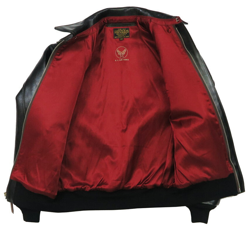 トイズマッコイ TOYS McCOY ブラック A-2 レザー フライトジャケット RWA CLOTHING CO. BLACK VER. RED LINING スヌーピー ハンドペイント SNOOPY SEARCHING FOR THE RED BARON ホースハイド 馬革 TMJ2502