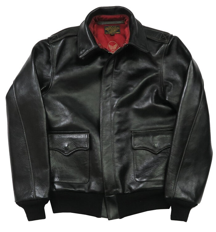 トイズマッコイ TOYS McCOY ブラック A-2 レザー フライトジャケット RWA CLOTHING CO. BLACK VER. RED LINING ホースハイド 馬革 TMJ2506