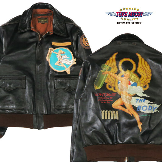 トイズマッコイ TOYS McCOY A-2 レザー フライトジャケット ROUGH WEAR CLOTHING CO.FLYING FORTRESS "THE BODY" ハンドペイント ホースハイド 馬革 TMJ2517
