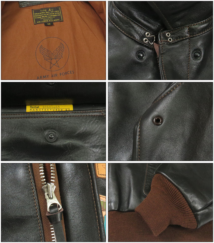 トイズマッコイ TOYS McCOY Chaqueta de vuelo A-2 de cuero ROUGH WEAR CLOTHING CO. FLYING FORTRESS "THE BODY" pintada a mano cuero de caballo TMJ2517