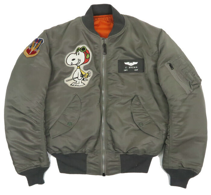 トイズマッコイ TOYS McCOY แจ็กเก็ตนักบิน MA-1 รุ่น E MIL-J-8279E สุนูปี้ SNOOPY "U.S.A.F. TACTICAL AIR COMMAND" แบบกลับด้าน TMJ2523