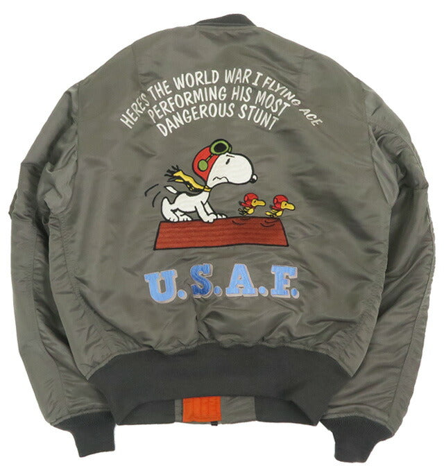 トイズマッコイ TOYS McCOY แจ็กเก็ตนักบิน MA-1 รุ่น E MIL-J-8279E สุนูปี้ SNOOPY "U.S.A.F. TACTICAL AIR COMMAND" แบบกลับด้าน TMJ2523