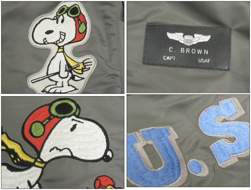トイズマッコイ TOYS McCOY แจ็กเก็ตนักบิน MA-1 รุ่น E MIL-J-8279E สุนูปี้ SNOOPY "U.S.A.F. TACTICAL AIR COMMAND" แบบกลับด้าน TMJ2523