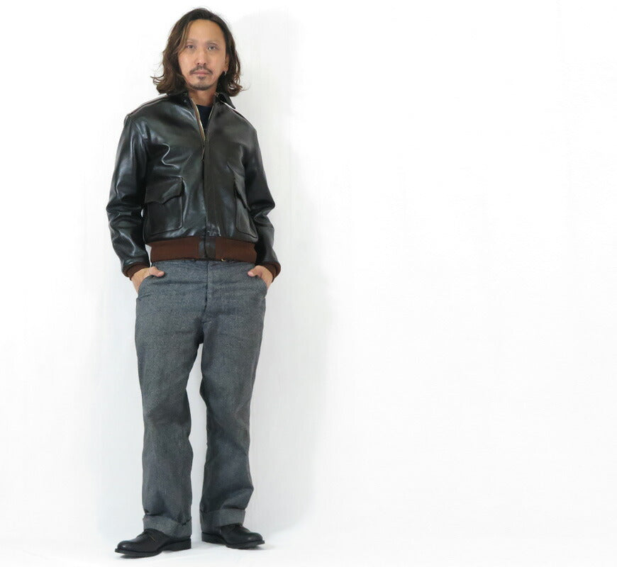 토이즈 맥코이 TOYS McCOY A-2 가죽 플라이트 재킷 ROUGH WEAR CLOTHING CO. 데칼 없음 말가죽 TMJ2526