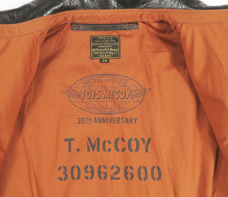 トイズマッコイ TOYS McCOY A-2 レザー フライトジャケット TOYS McCOY MFG. CO. 351BG 508BS BAGS INC. ホースハイド 馬革 TMJ2602 【2026年春夏新作】