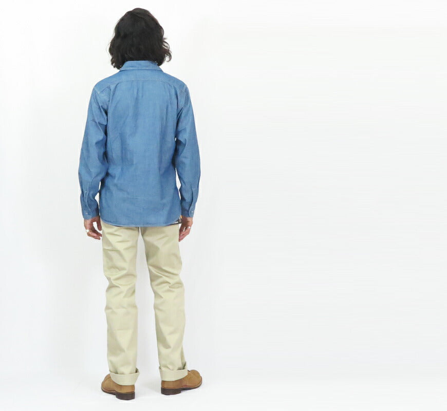 トイズマッコイ TOYS McCOY 長袖 シャンブレー ワーク シャツ STEVE McQUEEN スティーブマックイーン TMS2407