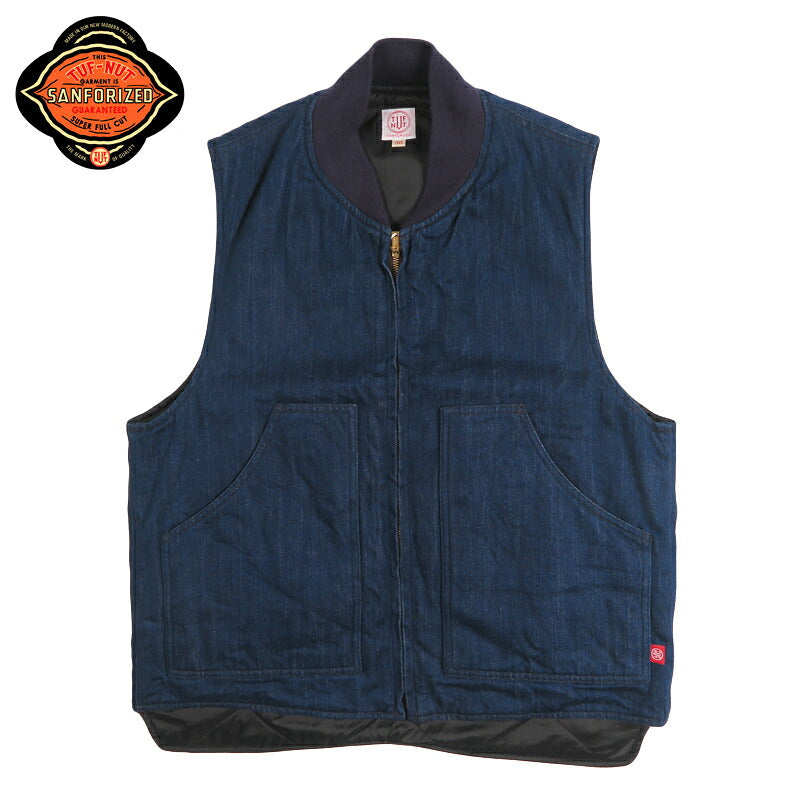 TUF-NUT 10.5oz. DENIM WORK VEST ONE WASH Jeans-Arbeitsweste von SUGAR CANE TN15988【Neuheit Herbst/Winter 2026】