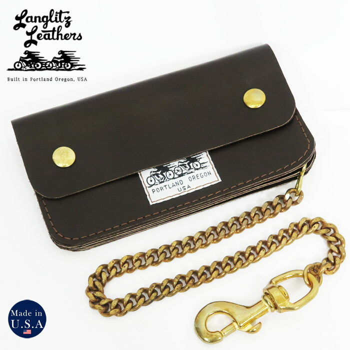 ラングリッツレザーズ Langlitz Leathers チェーン ウォレット ブラウンレザー トラッカー バイカーズ ロング レザー 長財布 革