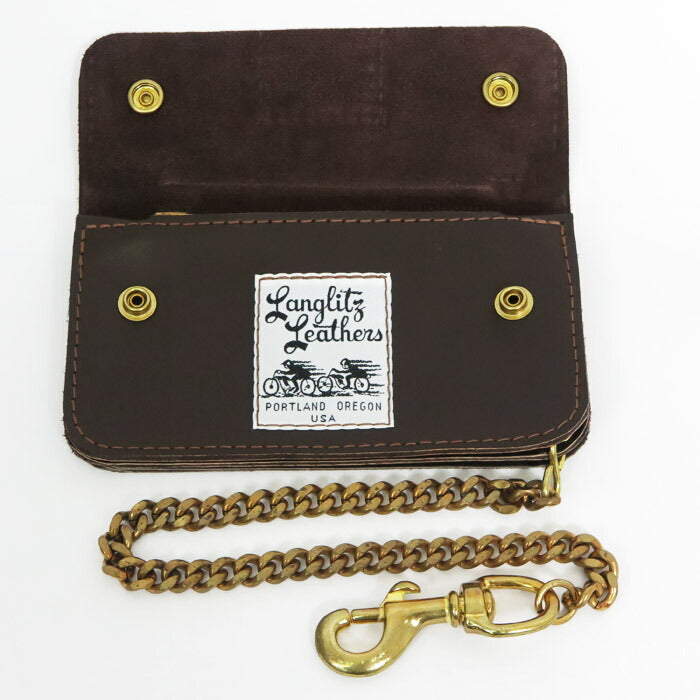 ラングリッツレザーズ Langlitz Leathers チェーン ウォレット ブラウンレザー トラッカー バイカーズ ロング レザー 長財布 革