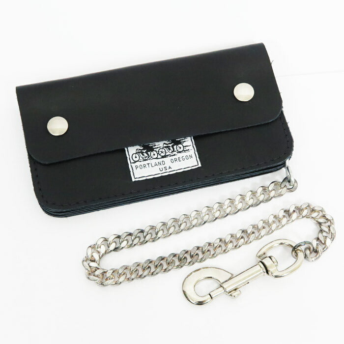 ラングリッツレザーズ Langlitz Leathers กระเป๋าสตางค์โซ่ หนังสีดำ ทรัคเกอร์ ไบค์เกอร์ ยาว หนังแท้