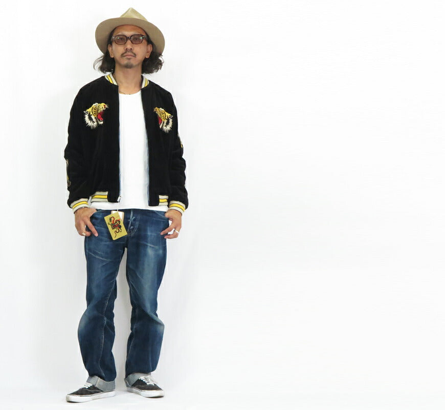 テーラー東洋 テイラー東洋 Tailor Toyo ベロア×キルト サテン スカジャン ROARING TIGER × WHITE EAGLE ジャケット 50年代中期 ベルベット 別珍 TT15544