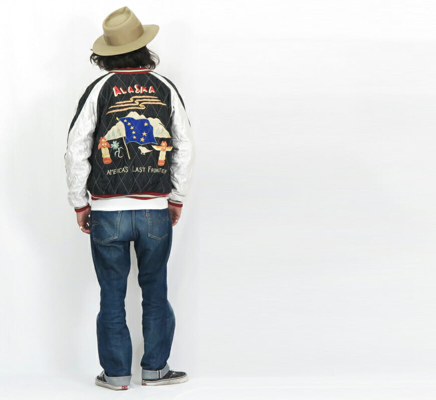 テーラー東洋 テイラー東洋 Tailor Toyo ベロア×キルト サテン スカジャン MOUNTAIN GOAT × ALASKAN FLAG ジャケット 50年代後期 ベルベット 別珍 TT15544