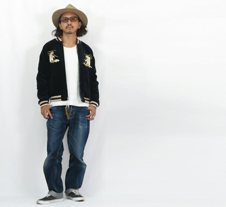 テーラー東洋 テイラー東洋 Tailor Toyo ベロア×キルト サテン スカジャン MOUNTAIN GOAT × ALASKAN FLAG ジャケット 50年代後期 ベルベット 別珍 TT15544