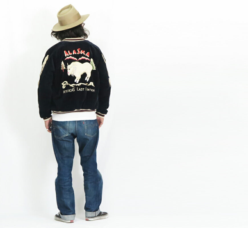 テーラー東洋 テイラー東洋 Tailor Toyo ベロア×キルト サテン スカジャン MOUNTAIN GOAT × ALASKAN FLAG ジャケット 50年代後期 ベルベット 別珍 TT15544
