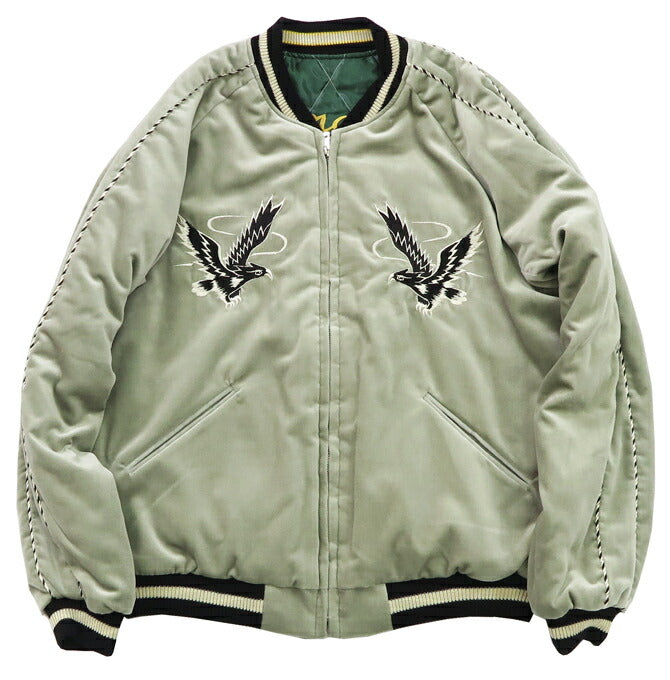 テーラー東洋 テイラー東洋 Tailor Toyo เวโลว์×ควิลท์ แซทเทน สกาจัง BLACK EAGLE” × JAPAN MAP แจ็คเก็ต 50年代中期 เบลเวต ผ้าหนา TT15544