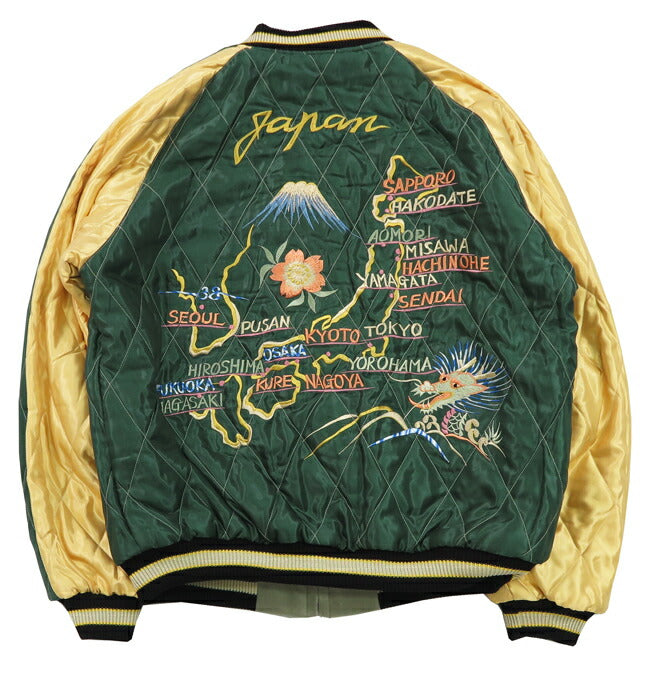 テーラー東洋 テイラー東洋 Tailor Toyo เวโลว์×ควิลท์ แซทเทน สกาจัง BLACK EAGLE” × JAPAN MAP แจ็คเก็ต 50年代中期 เบลเวต ผ้าหนา TT15544