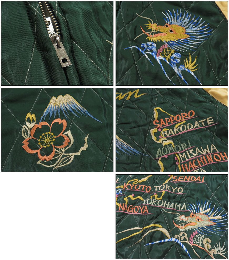 テーラー東洋 テイラー東洋 Tailor Toyo เวโลว์×ควิลท์ แซทเทน สกาจัง BLACK EAGLE” × JAPAN MAP แจ็คเก็ต 50年代中期 เบลเวต ผ้าหนา TT15544