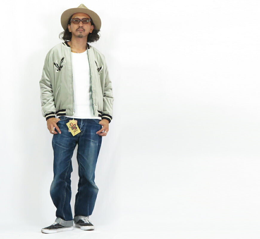 テーラー東洋 テイラー東洋 Tailor Toyo เวโลว์×ควิลท์ แซทเทน สกาจัง BLACK EAGLE” × JAPAN MAP แจ็คเก็ต 50年代中期 เบลเวต ผ้าหนา TT15544