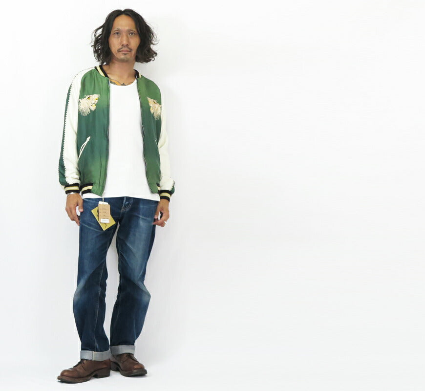 テーラー東洋 テイラー東洋 Tailor Toyo リバーシブル サテン スカジャン エイジング加工モデル WHITE TIGER × LANDSCAPE ジャケット TT15545